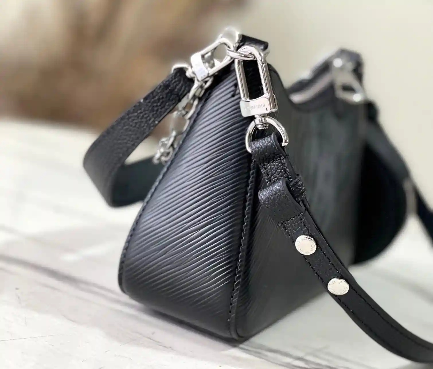 Replica Designer Bags | PRADA CLEO SHOULDER BAG 22 IN BLACK BRUSHED LAMBSKIN WITH CLASP CLOSURE
